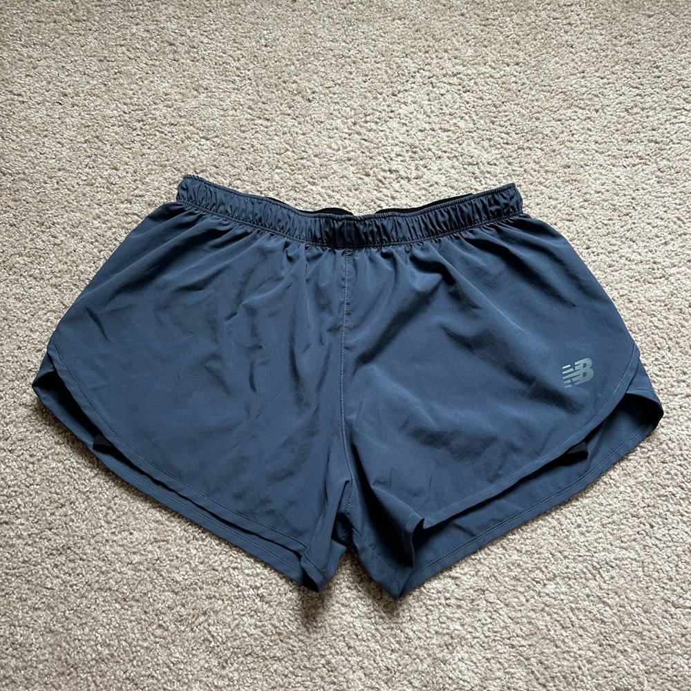 Women's Grey New Balance Running Shorts with Built in Spandex size Small S